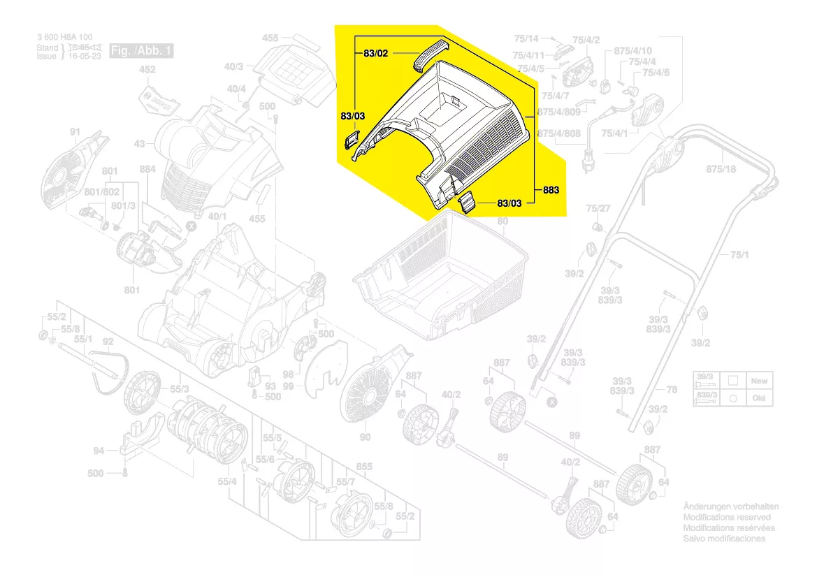 Couvercle bac collecteur réf. F 016 103 912 BOSCH